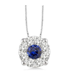 Parkplace Jewelers Round Shape Lovebright Gemstone & Diamond Pendant 58475PPFVPDSPWG