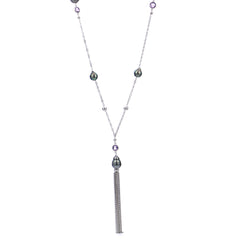 Parkplace Pearls Sterling Silver Tahitian Pearl Necklace 661847/B-AM