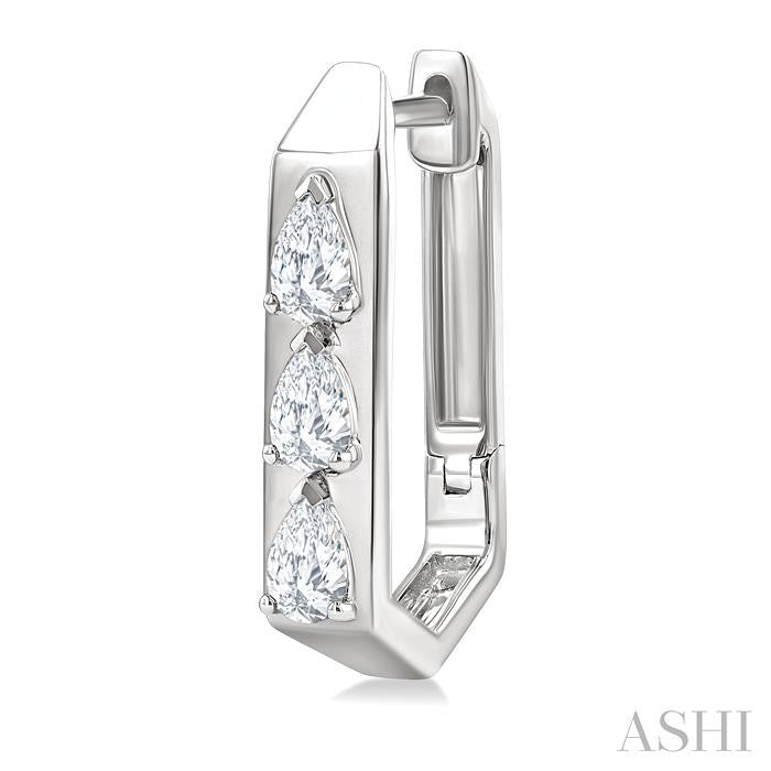 ASHI Pear Shape Diamond Hoop Earrings 661U3PPFGERWG