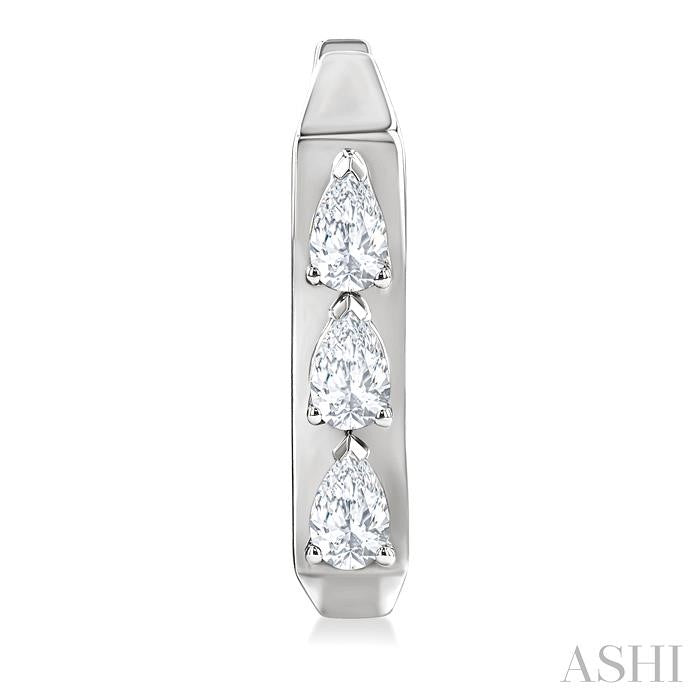 ASHI Pear Shape Diamond Hoop Earrings 661U3PPFGERWG