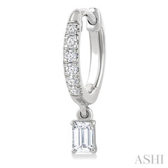 ASHI Emerald Shape Petite Diamond Fashion Huggie Earrings 661X4PPFGERWG-OC
