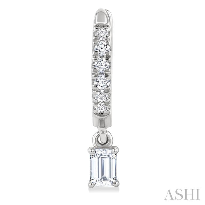 ASHI Emerald Shape Petite Diamond Fashion Huggie Earrings 661X4PPFGERWG-OC