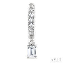 ASHI Emerald Shape Petite Diamond Fashion Huggie Earrings 661X4PPFGERWG-OC