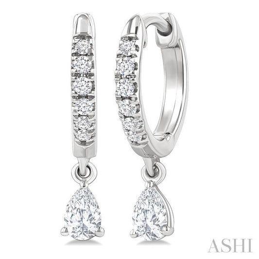 ASHI Pear Shape Petite Diamond Fashion Huggie Earrings 661X4PPFGERWG-PR