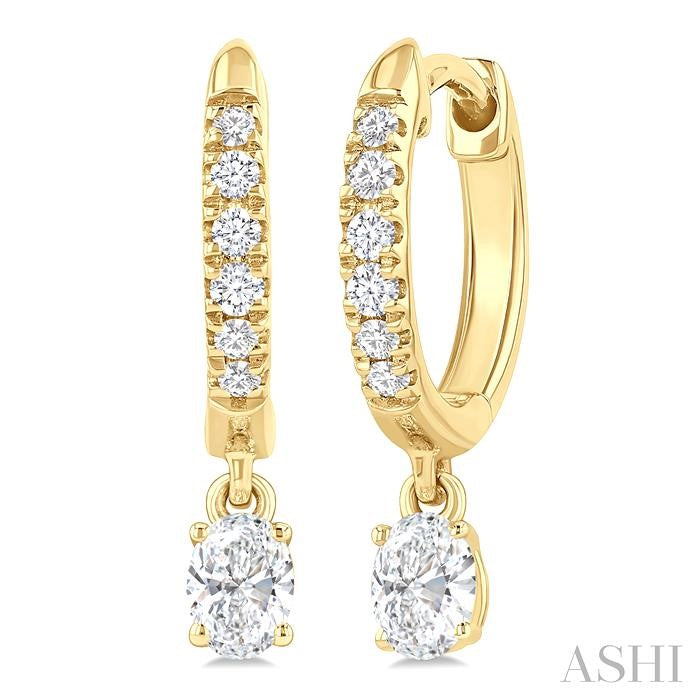 ASHI Oval Shape Petite Diamond Fashion Huggie Earrings 661X4PPFGERYG-OV