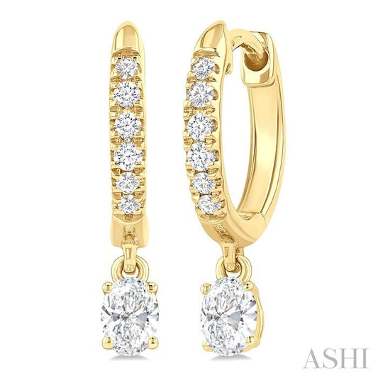 ASHI Oval Shape Petite Diamond Fashion Huggie Earrings 661X4PPFGERYG-OV