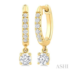 ASHI Round Shape Petite Diamond Fashion Huggie Earrings 661X4PPFGERYG-RD