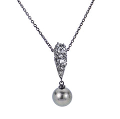 Parkplace Pearls Sterling Silver Tahitian Pearl Necklace 662585/B