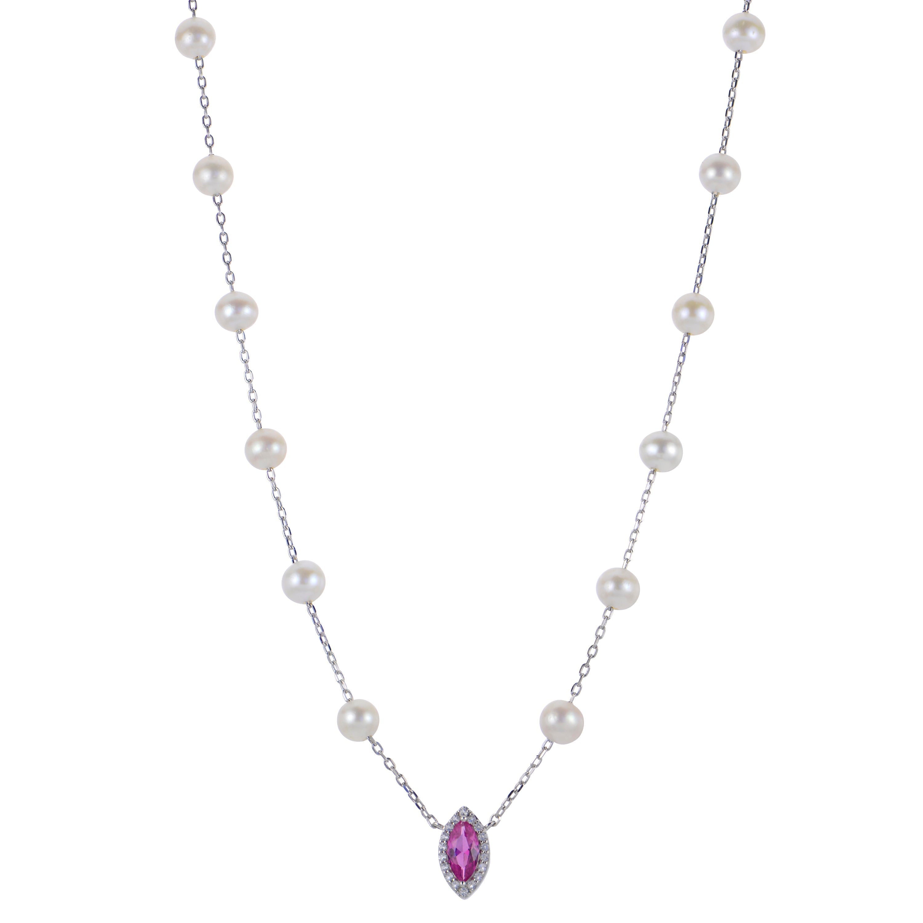 Parkplace Pearls Sterling Silver Freshwater Pearl Necklace 662948/CPS