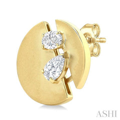 ASHI Split Circle Diamond Fashion Earrings 662U3PPFGERYG