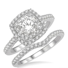Parkplace Jewelers Round Shape Halo Diamond Wedding Set 243H0PPFHW-WSRD-1.55