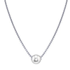 Parkplace Pearls Sterling Silver Freshwater Pearl Solitaire Necklace 663001/WHT