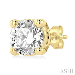 ASHI Round Shape Diamond Stud Earrings 66303PPFGERYG-0.6