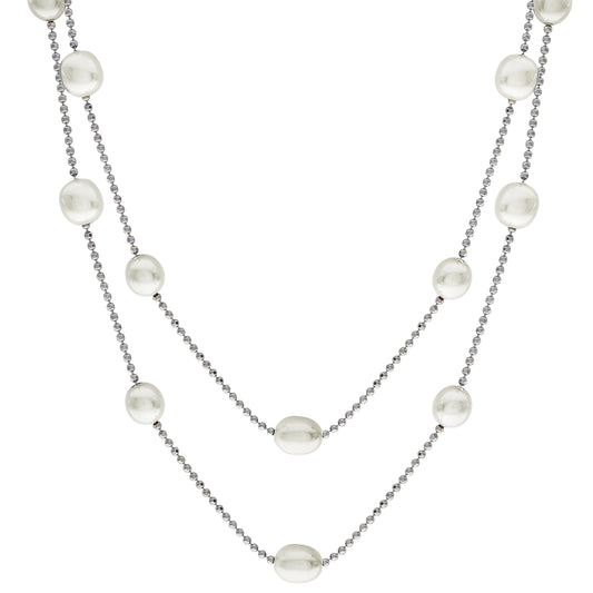 Parkplace Pearls Sterling Silver Freshwater Pearl Necklace 663828/WHT36