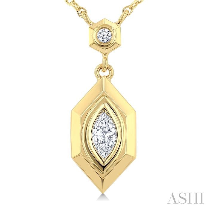 ASHI Hexagon Shape Diamond Fashion Pendant 663U0PPFGNKYG