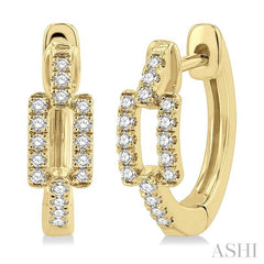 ASHI Paperclip Petite Diamond Huggie Fashion Earrings 663W7PPTGERYG