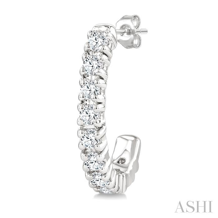 ASHI Petite Diamond Half Hoop Earrings 663X6PPTGERWG