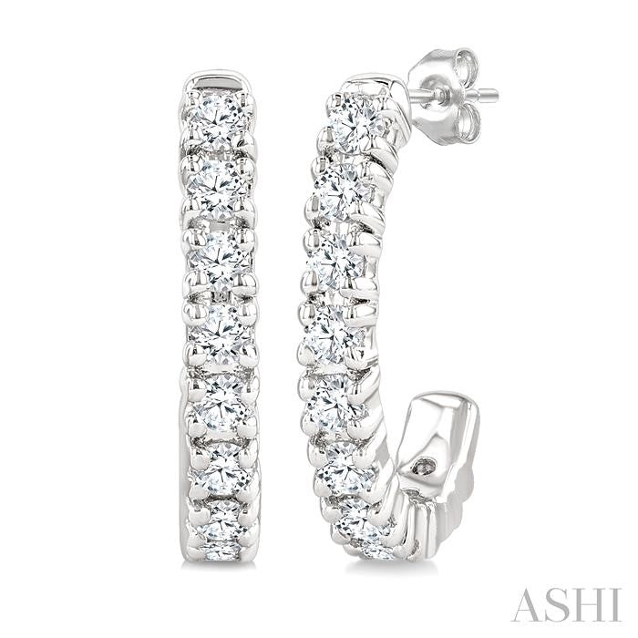 ASHI Petite Diamond Half Hoop Earrings 663X6PPTGERWG