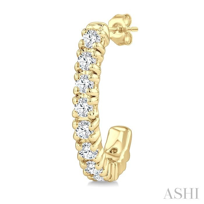 ASHI Petite Diamond Half Hoop Earrings 663X6PPTGERYG