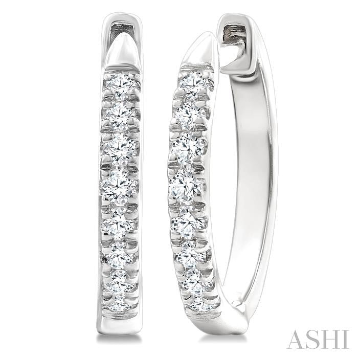 ASHI Petite Diamond Huggie Fashion Earrings 664V6PPTGERWG