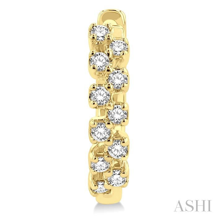 ASHI Petite Diamond Huggie Fashion Earrings 664W7PPTGERYG