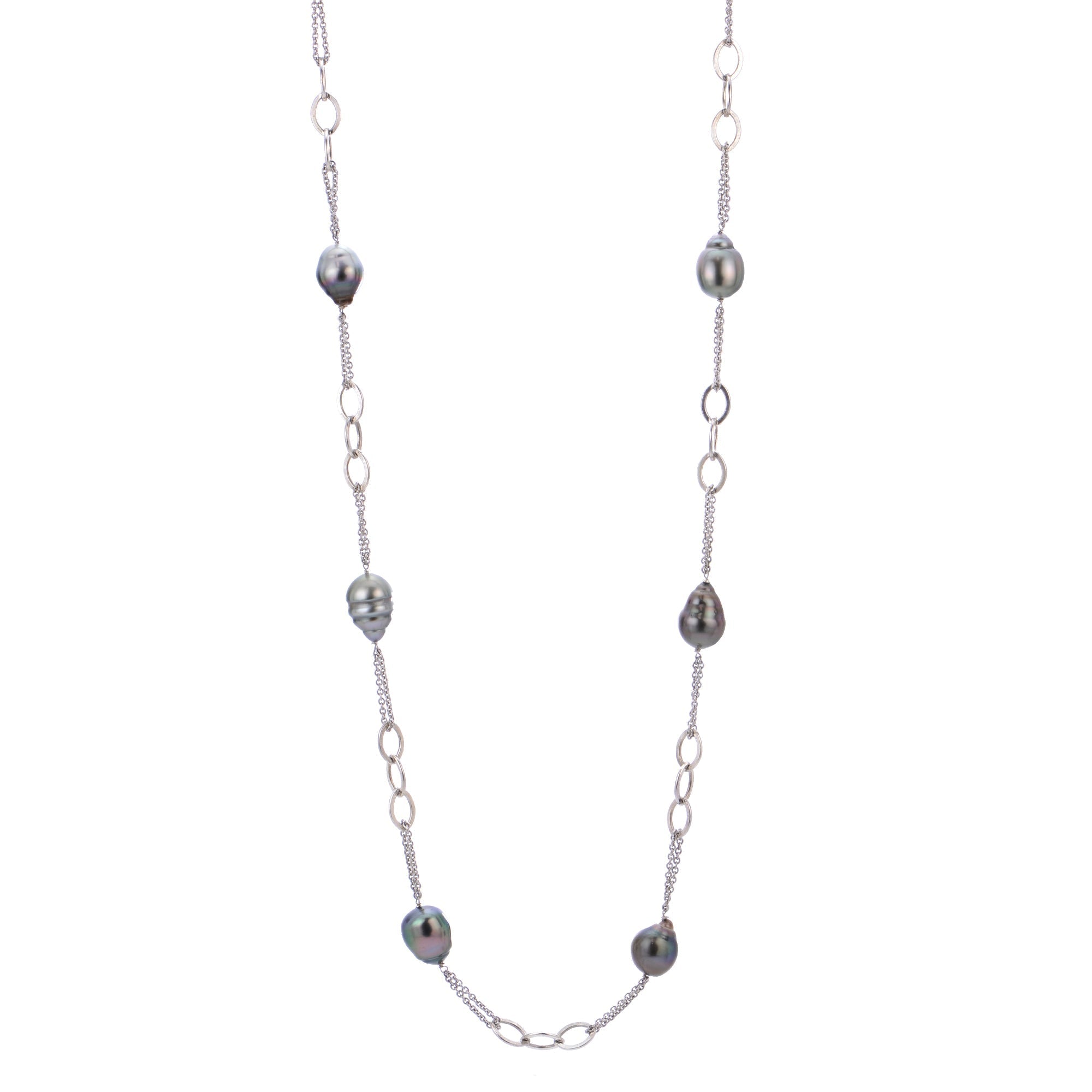 Parkplace Pearls Sterling Silver Tahitian Pearl Necklace 665557/B