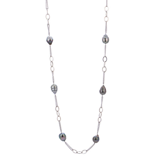 Parkplace Pearls Sterling Silver Tahitian Pearl Necklace 665557/B