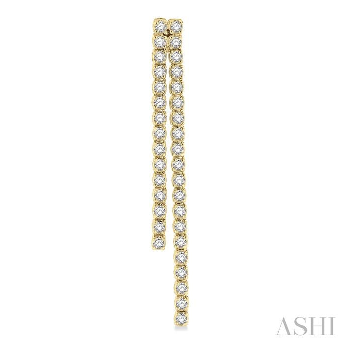 ASHI Diamond Tennis Long Earrings 666E0PPFGERYG-1.75