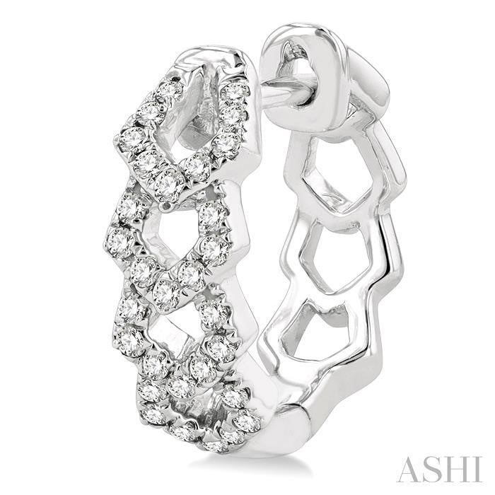 ASHI Petite Diamond Huggie Fashion Earrings 666W6PPTGERWG