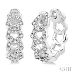 ASHI Petite Diamond Huggie Fashion Earrings 666W6PPTGERWG