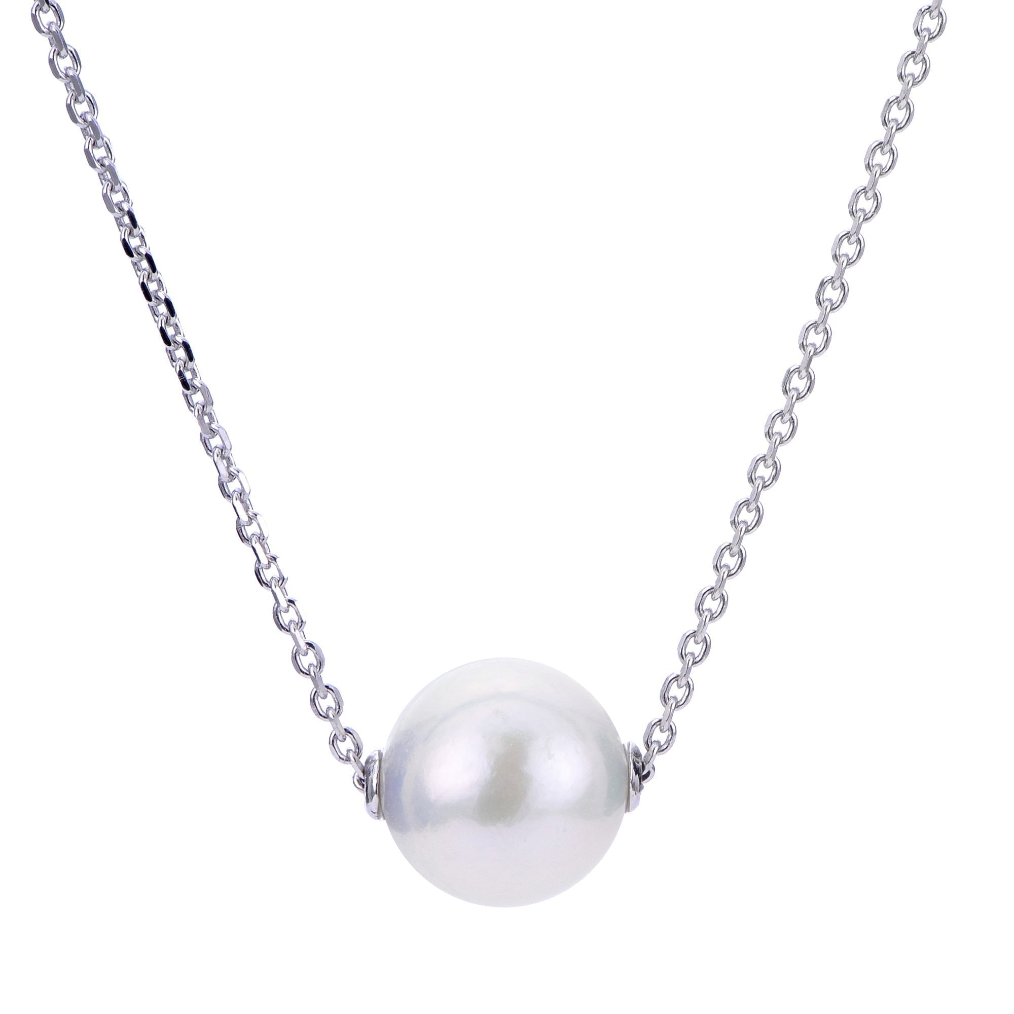 Parkplace Pearls Sterling Silver Freshwater Pearl Solitaire Necklace 667551/FW