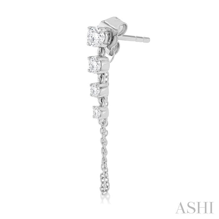ASHI Journey Diamond Chain Earrings 667E3PPFGERWG