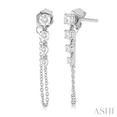 ASHI Journey Diamond Chain Earrings 667E3PPFGERWG
