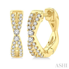 ASHI Petite Diamond Huggie Fashion Earrings 667W7PPTGERYG