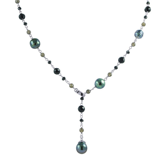 Parkplace Pearls Sterling Silver Tahitian Pearl Necklace 668009