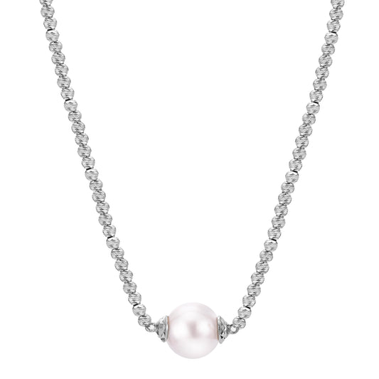 Parkplace Pearls Sterling Silver Brilliance Bead Freshwater Pearl Solitaire Necklace 668012/RH