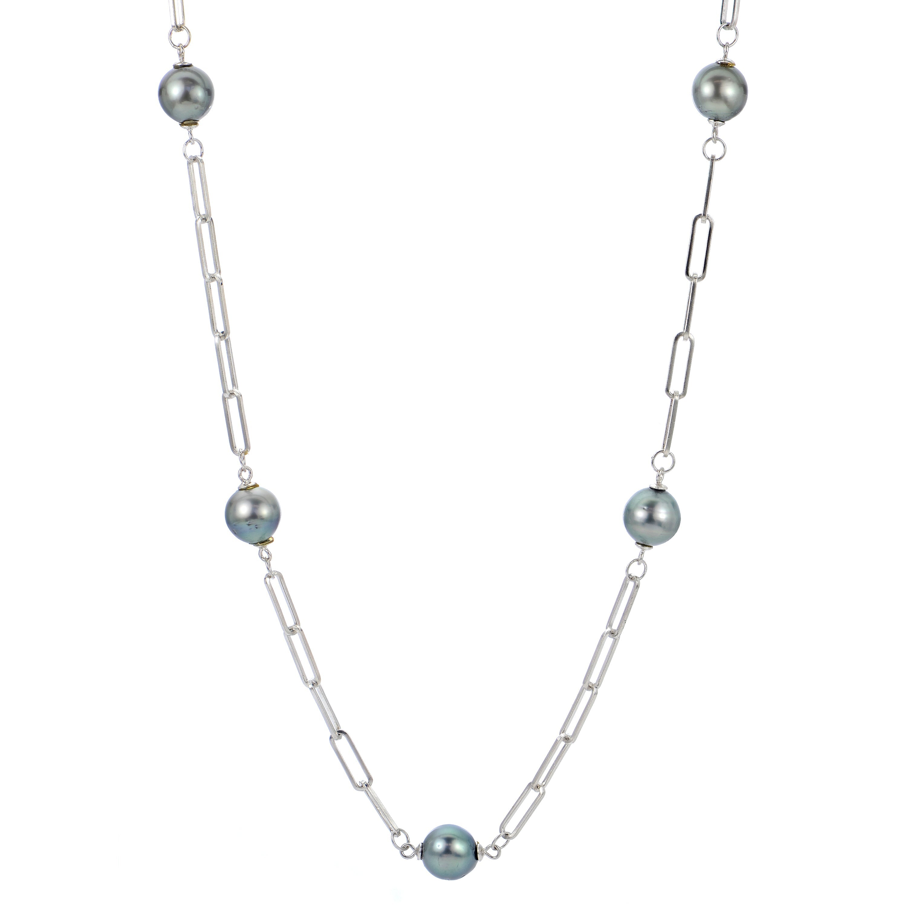 Parkplace Pearls Sterling Silver Tahitian Pearl Necklace 668187/B