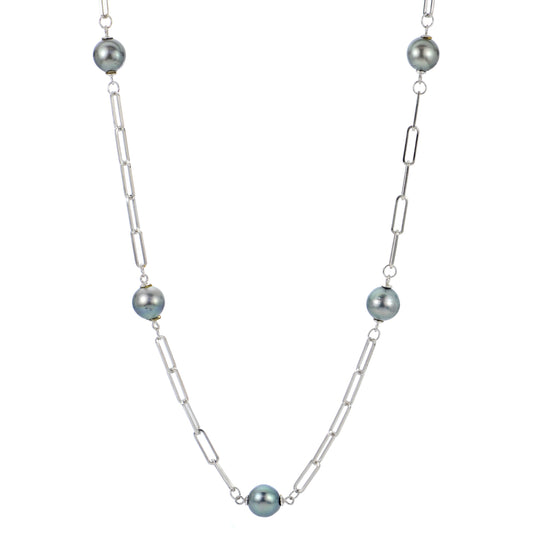 Parkplace Pearls Sterling Silver Tahitian Pearl Necklace 668187/B
