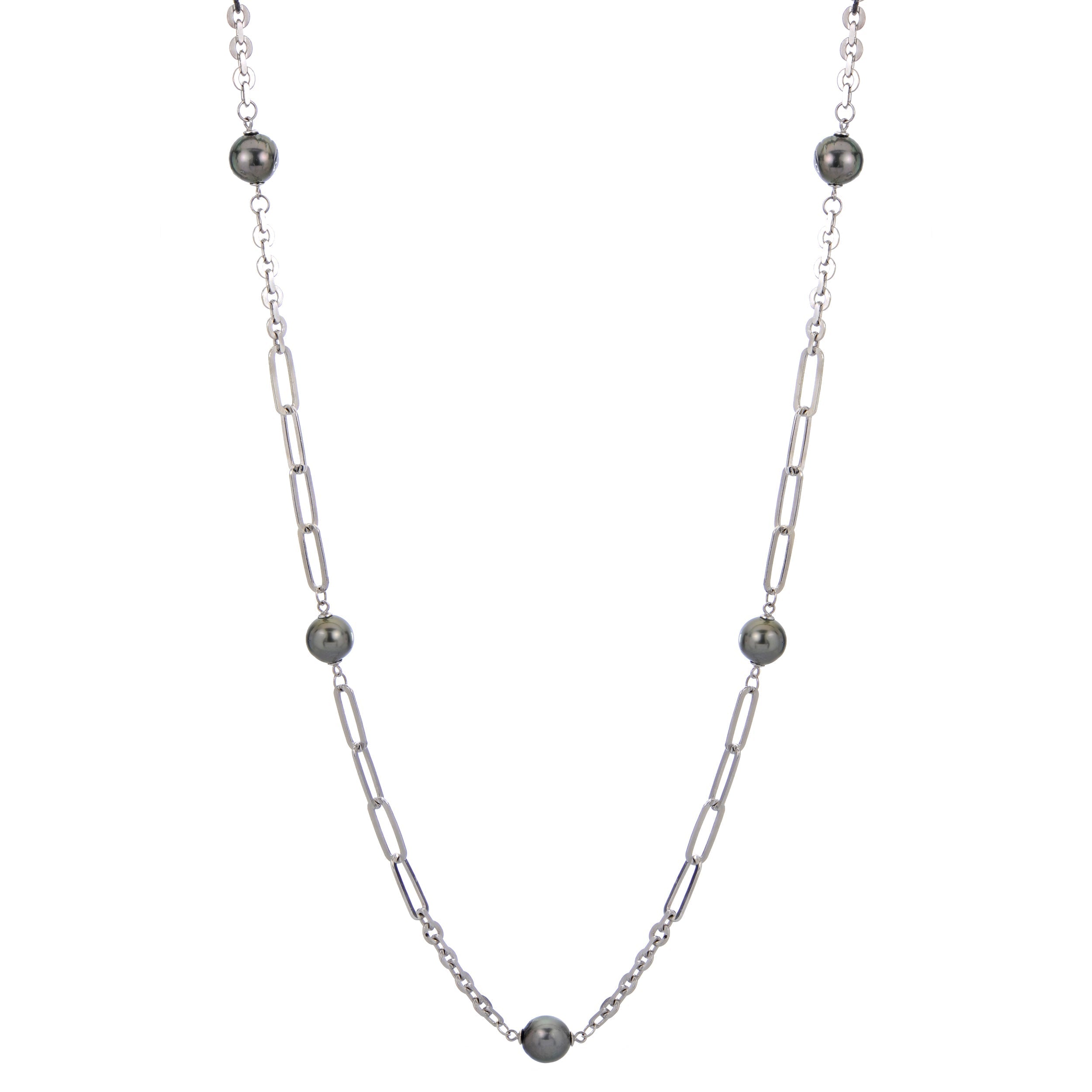 Parkplace Pearls Sterling Silver Tahitian Pearl Necklace 669061/B