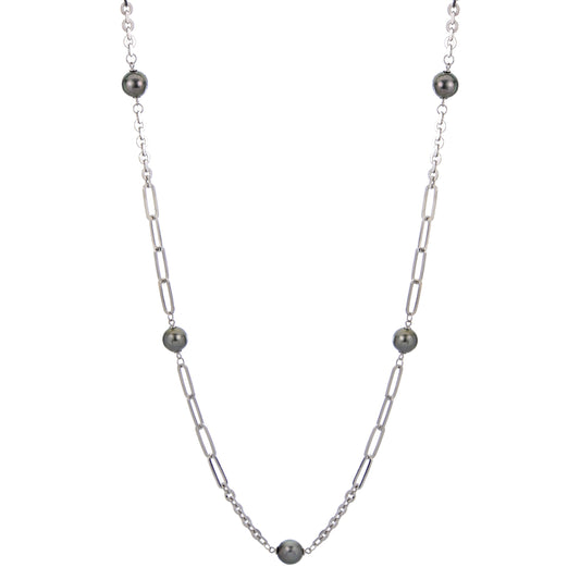 Parkplace Pearls Sterling Silver Tahitian Pearl Necklace 669061/B