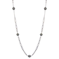 Parkplace Pearls Sterling Silver Tahitian Pearl Necklace 669061/B