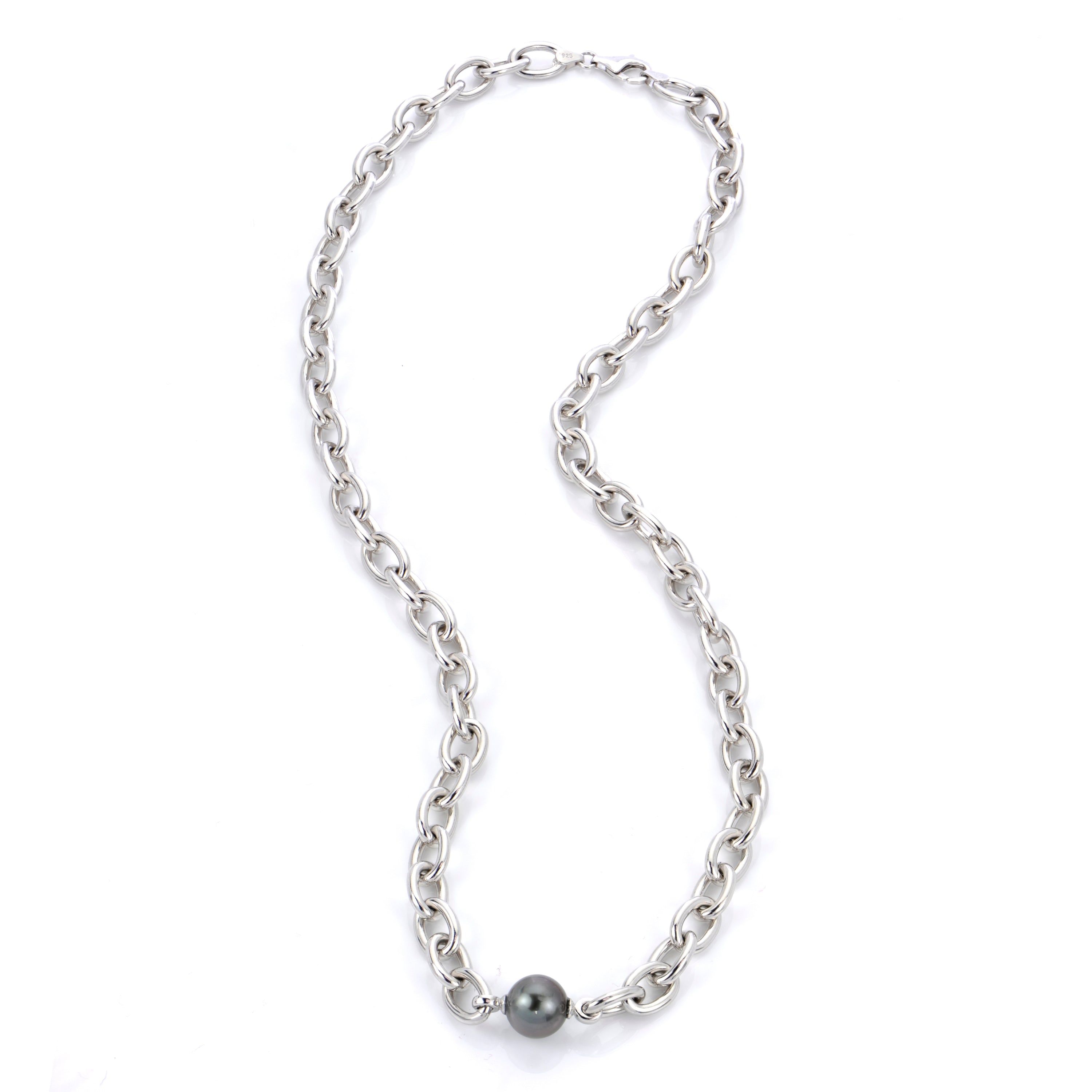 Parkplace Pearls Sterling Silver Tahitian Pearl Necklace 669676/B