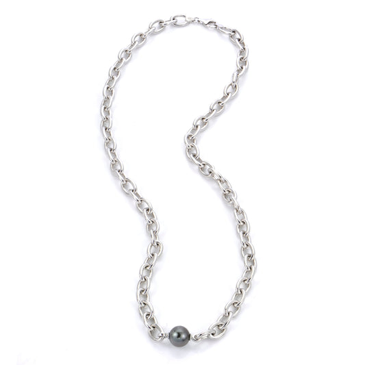 Parkplace Pearls Sterling Silver Tahitian Pearl Necklace 669676/B