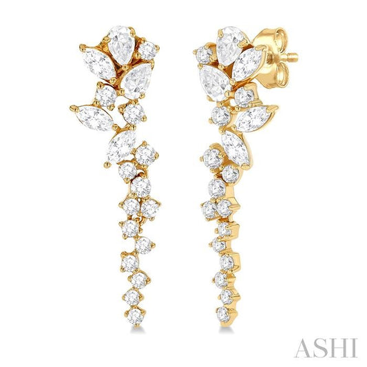 ASHI Mixed Shape Scatter Diamond Fashion Earrings 669E1PPFHERYG