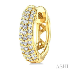 ASHI Pave-Set Diamond Huggie Earrings 669W3PPFGERYG