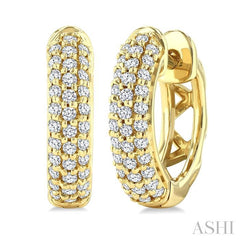 ASHI Pave-Set Diamond Huggie Earrings 669W3PPFGERYG