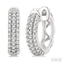 ASHI Pave-Set Petite Diamond Fashion Huggie Earrings 669W6PPTGERWG
