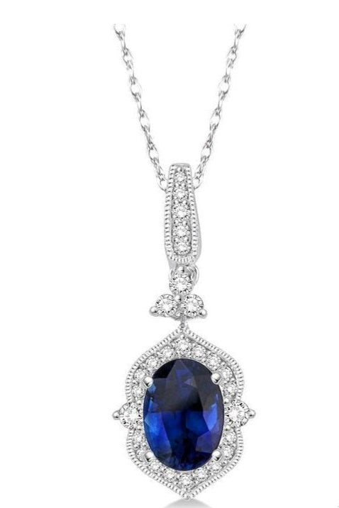 Parkplace Jewelers Oval Shape Gemstone & Halo Diamond Pendant 58557PPFHPDSPWG