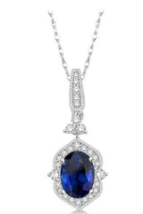 Parkplace Jewelers Oval Shape Gemstone & Halo Diamond Pendant 58557PPFHPDSPWG