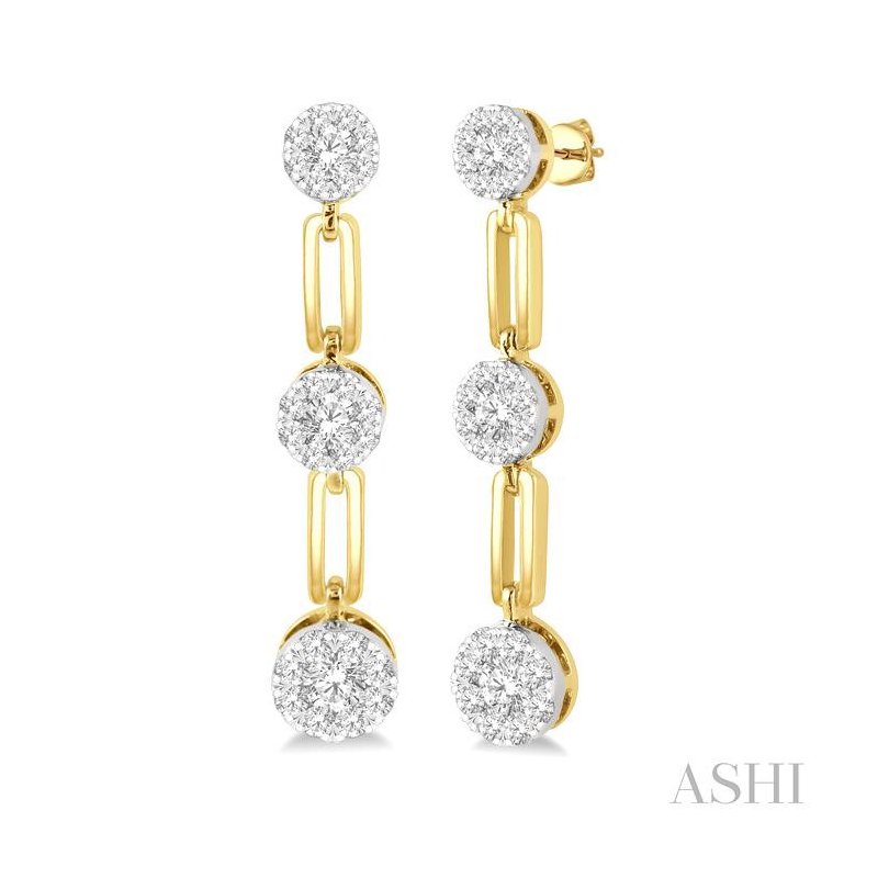 ASHI Paper Clip Lovebright Diamond Fashion Earrings 926B2PPFGERYW